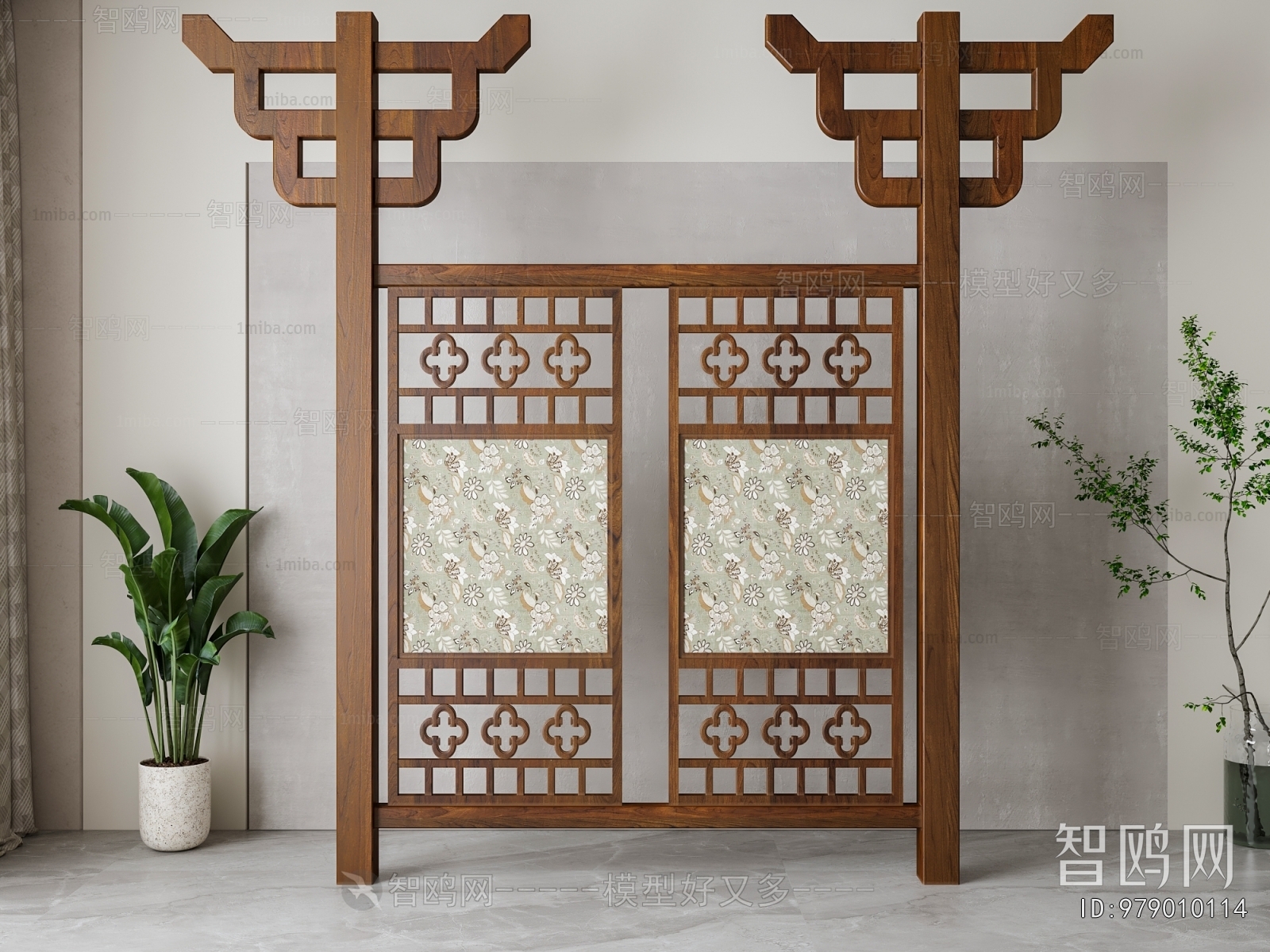 New Chinese Style Wooden Screen Partition