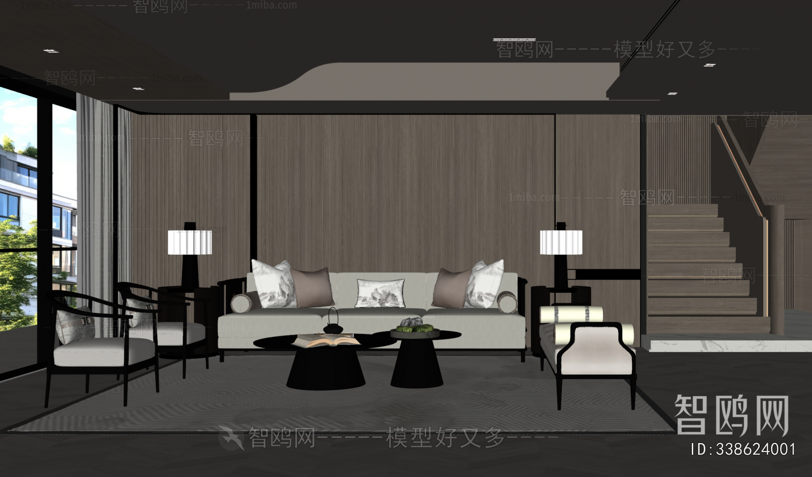 New Chinese Style A Living Room