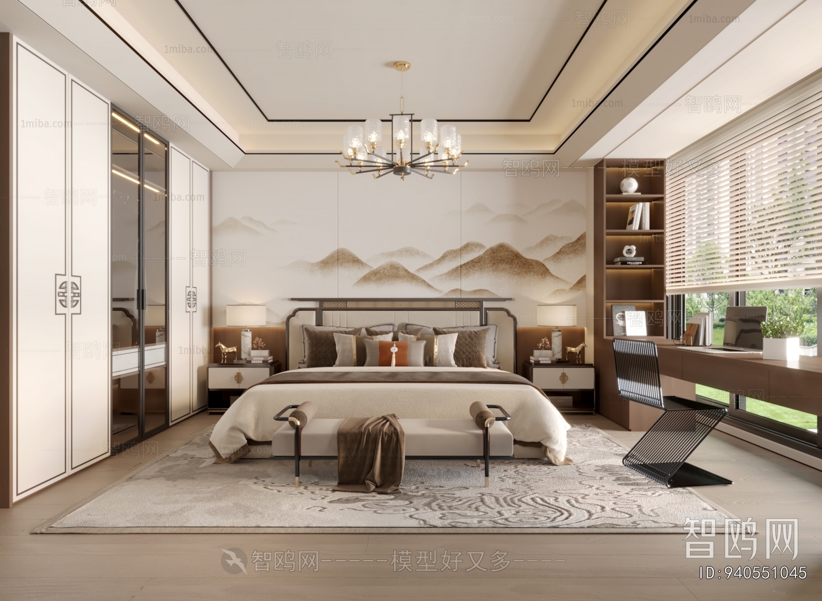 New Chinese Style Bedroom