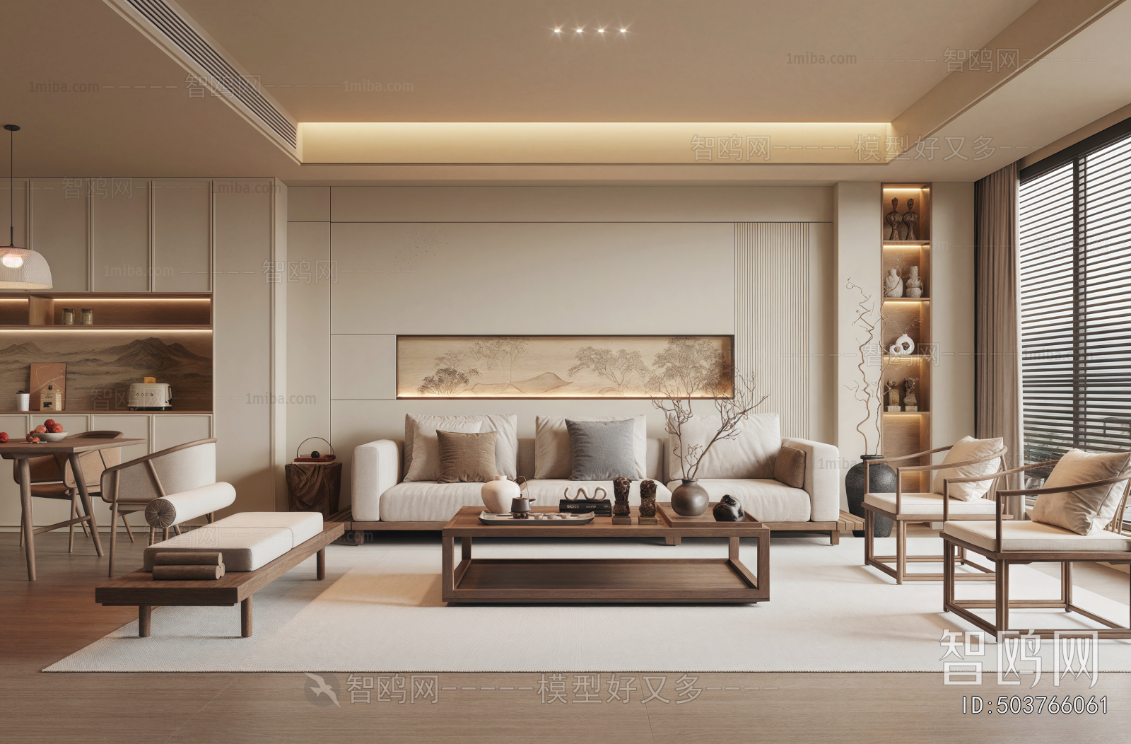 New Chinese Style A Living Room