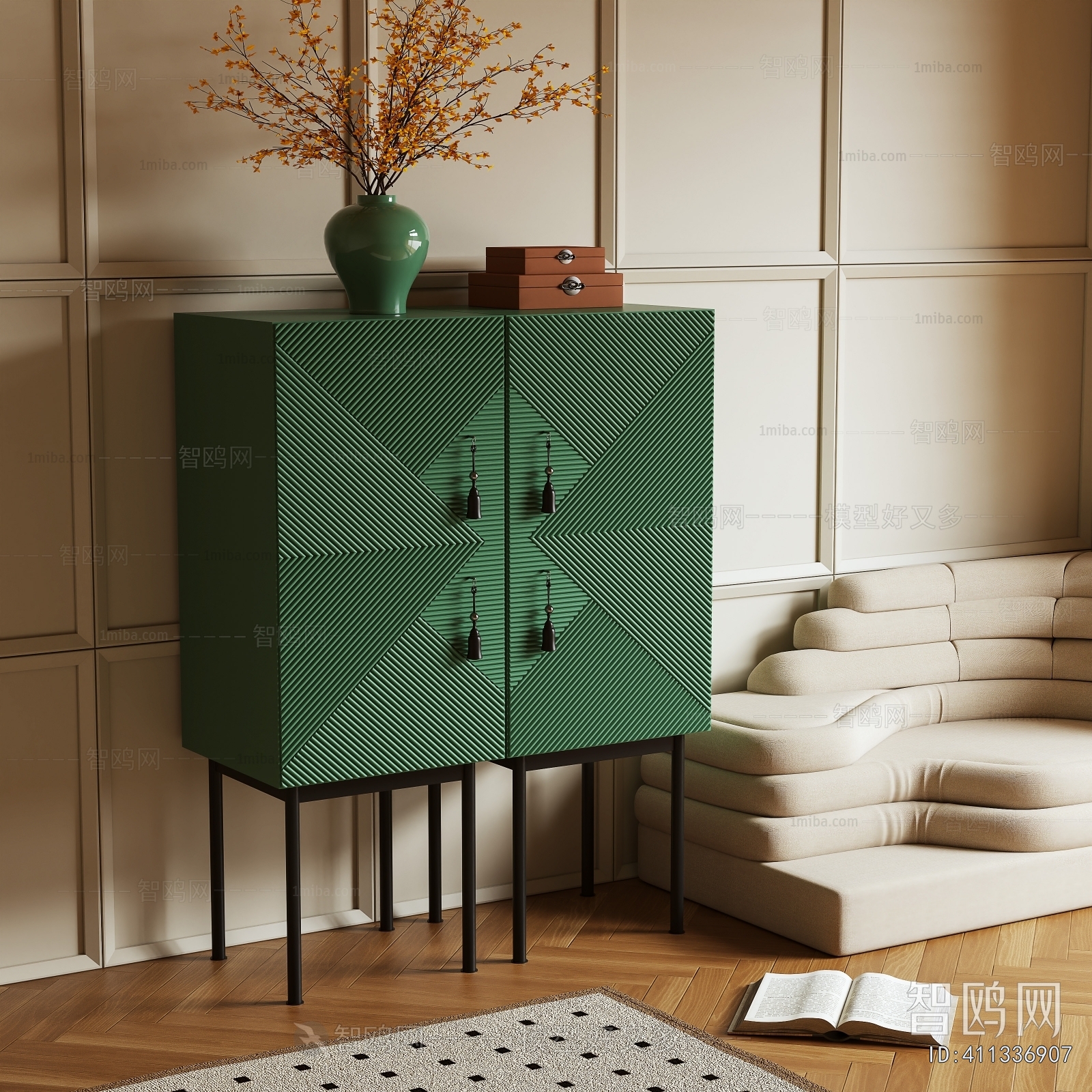 New Chinese Style Side Cabinet