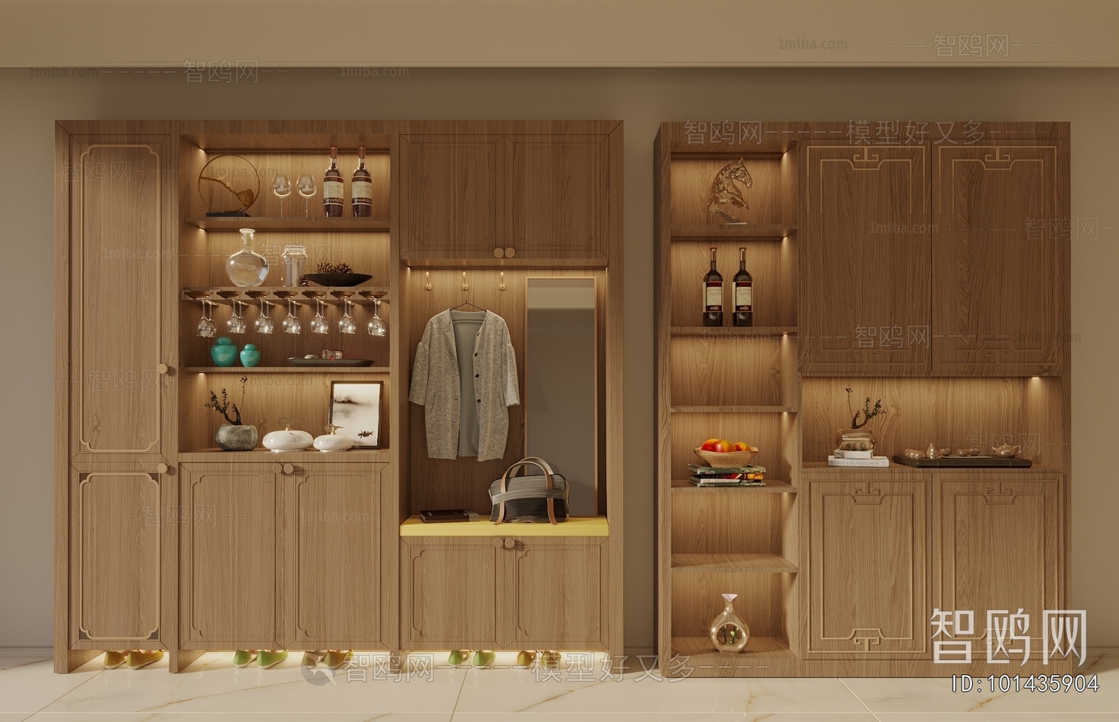 New Chinese Style Shoe Cabinet