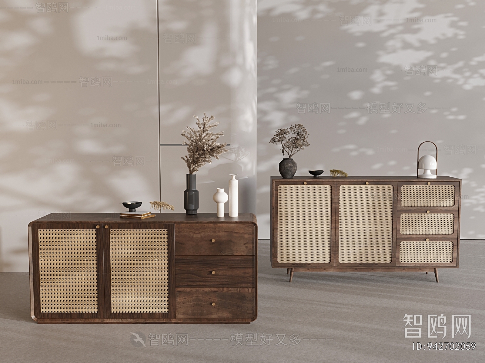 Wabi-sabi Style Side Cabinet