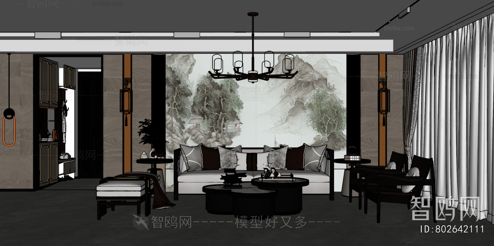 New Chinese Style A Living Room