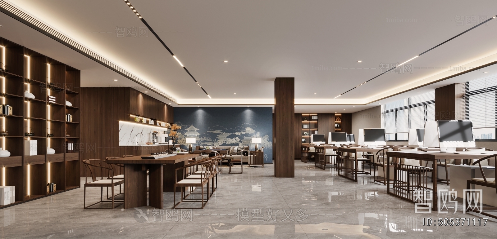 New Chinese Style Staff Area