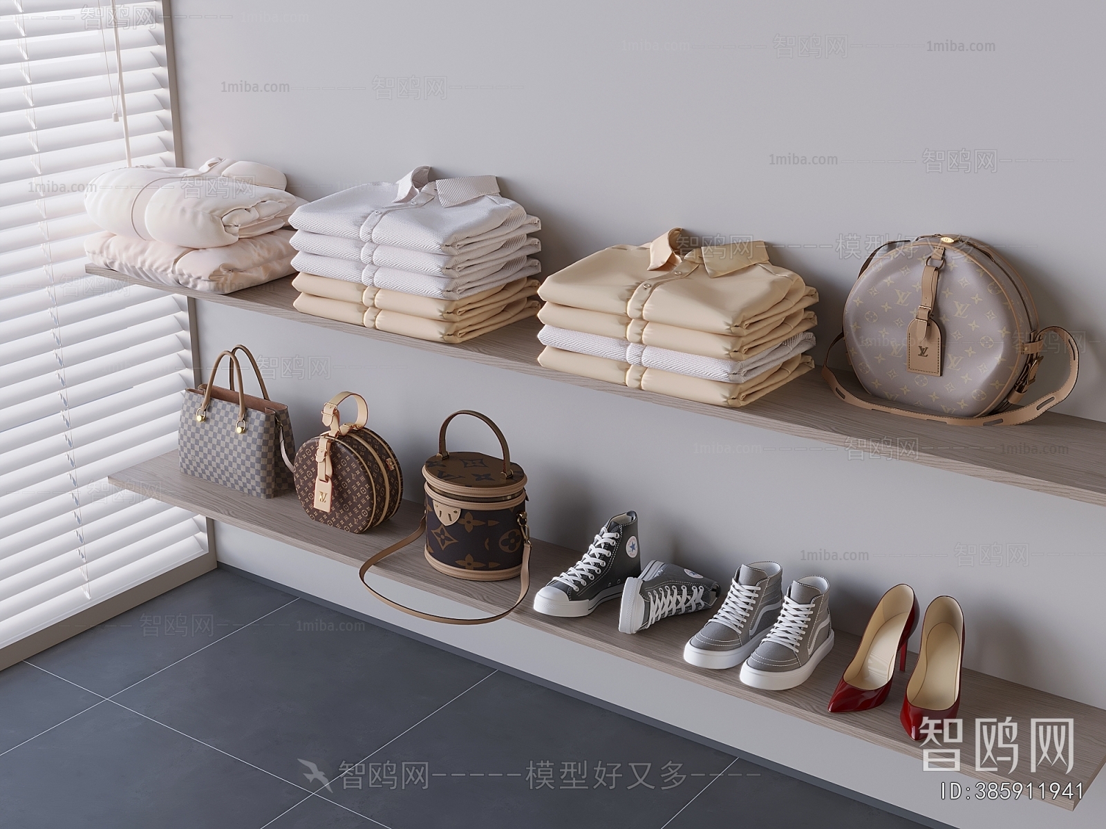 现代衣服鞋子包包组合