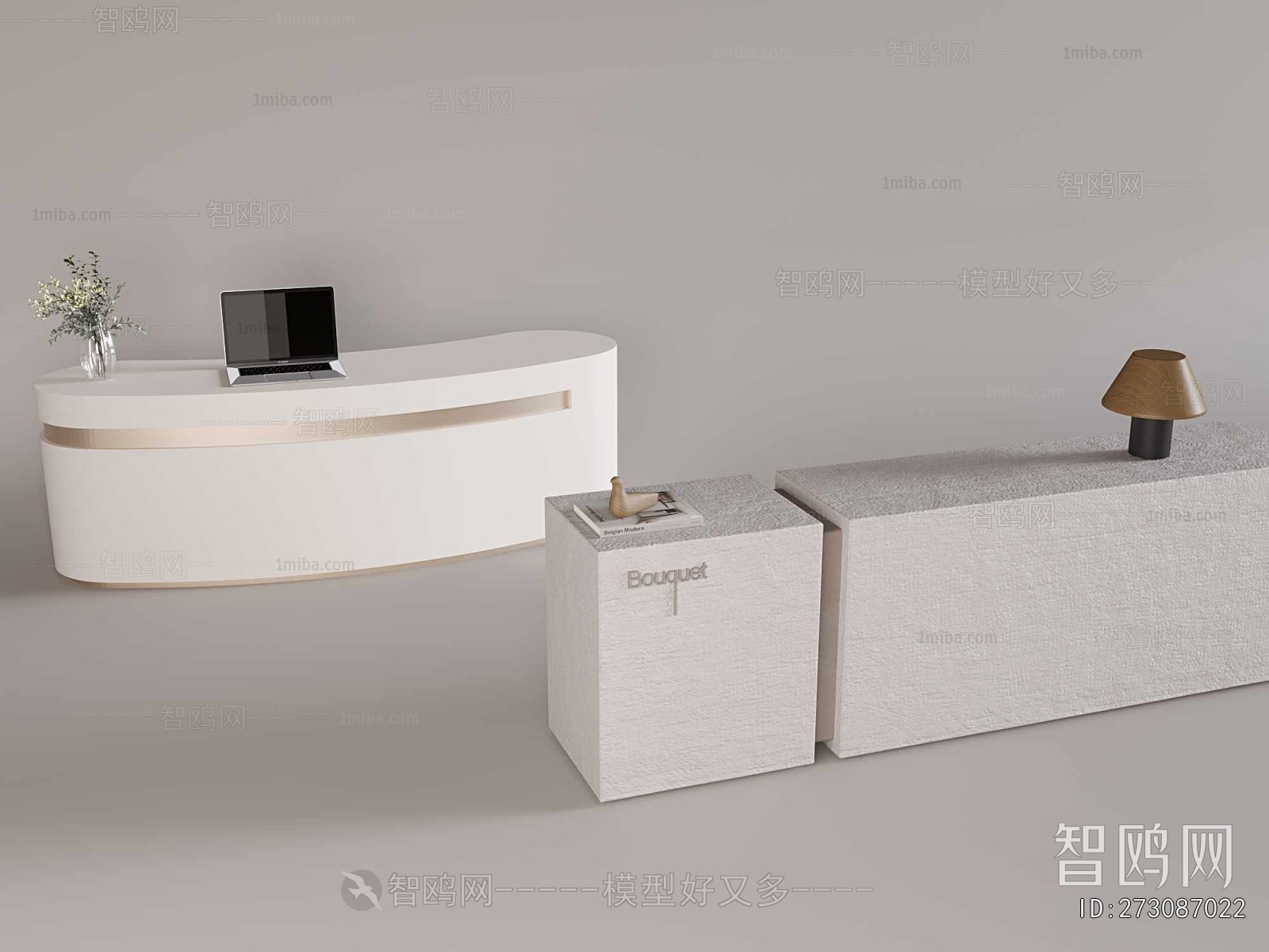 现代前台接待台组合
