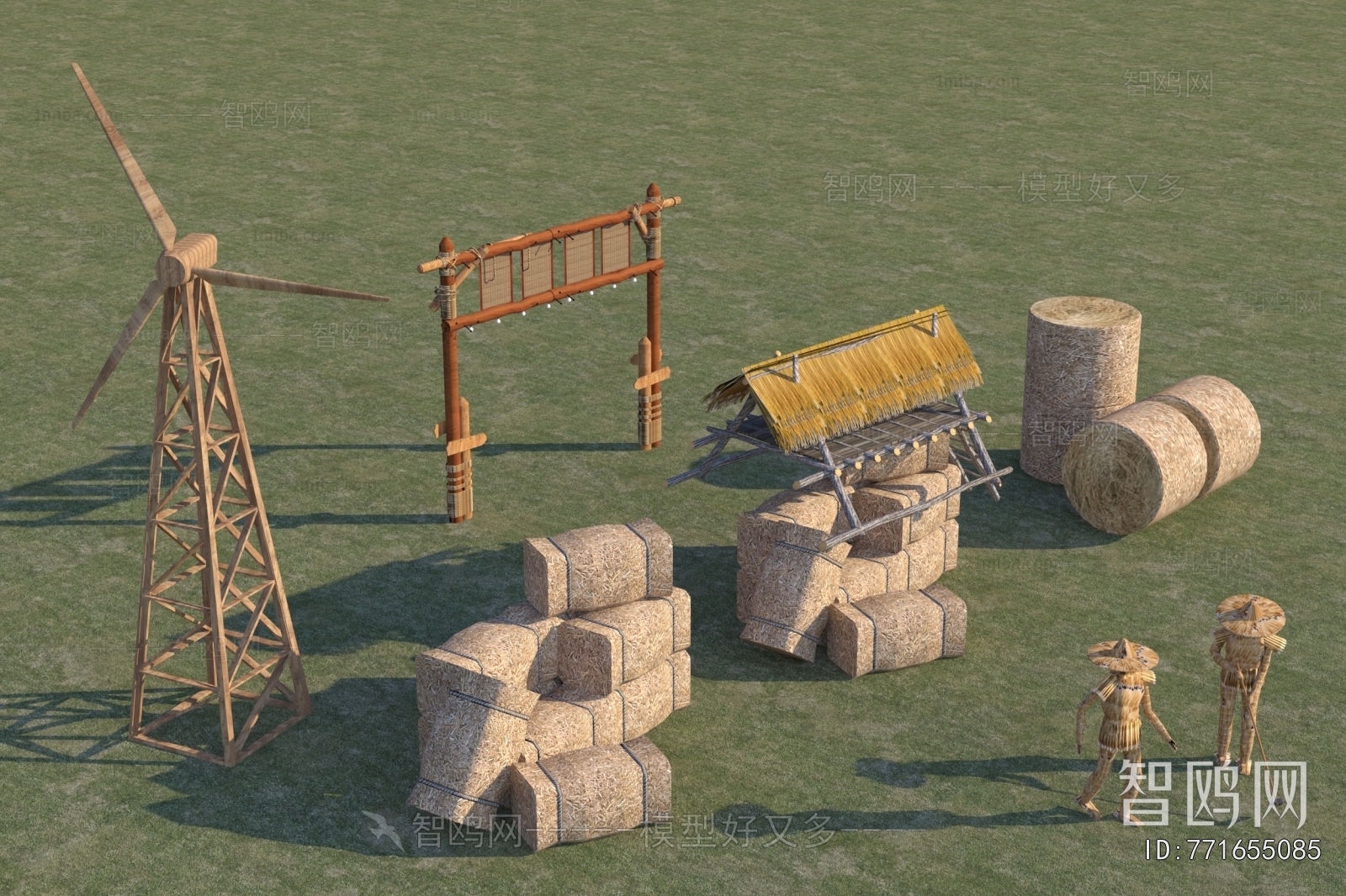 New Chinese Style Sculpture Sketch