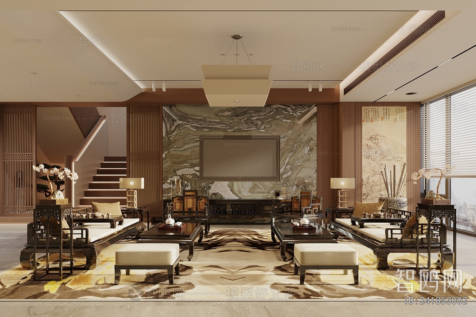 New Chinese Style A Living Room