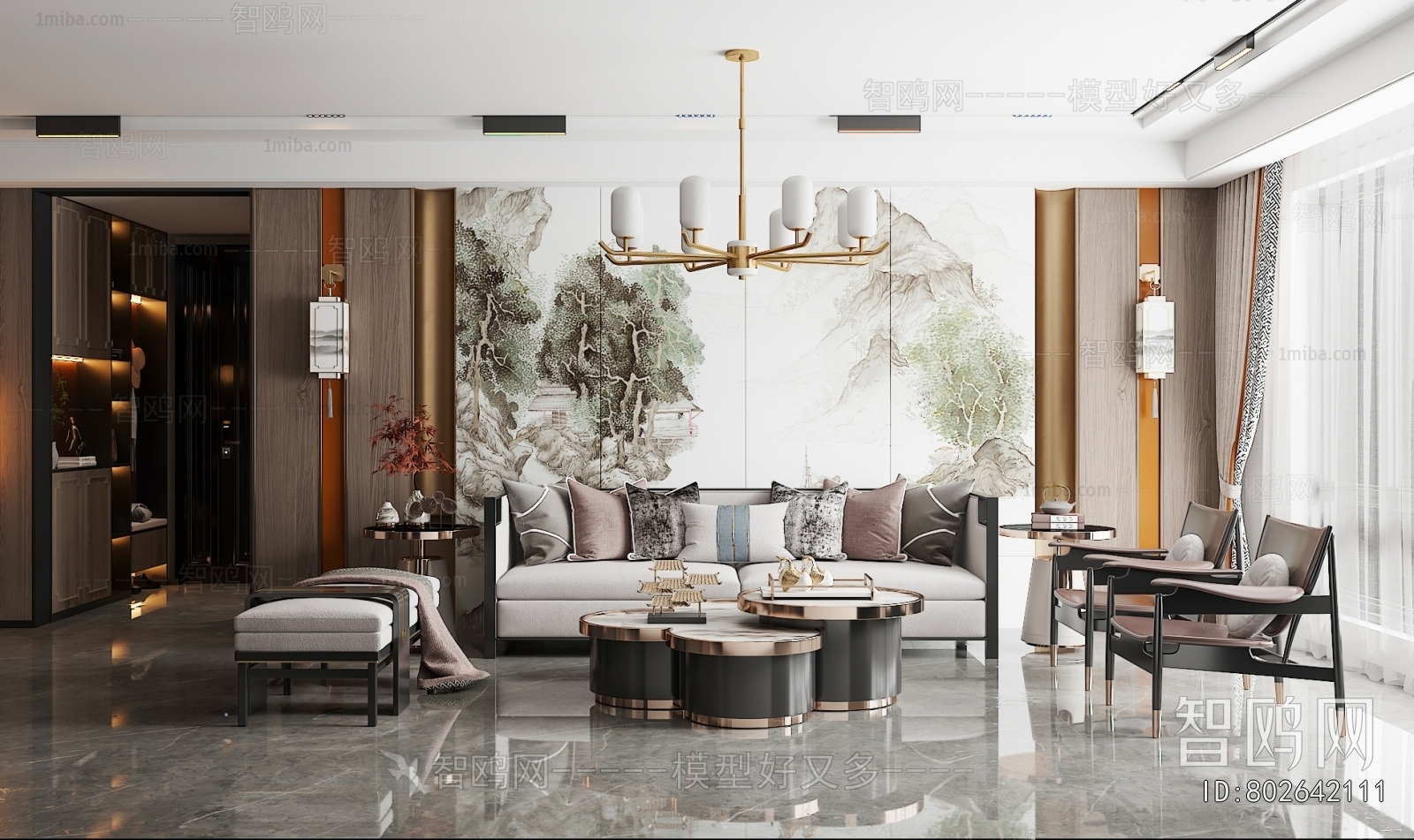 New Chinese Style A Living Room