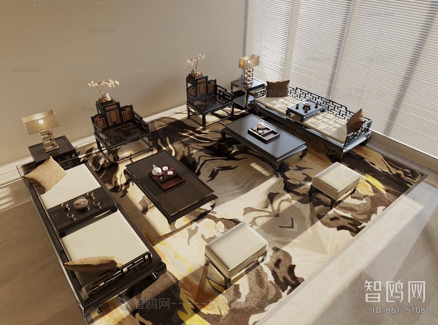 New Chinese Style Sofa Combination