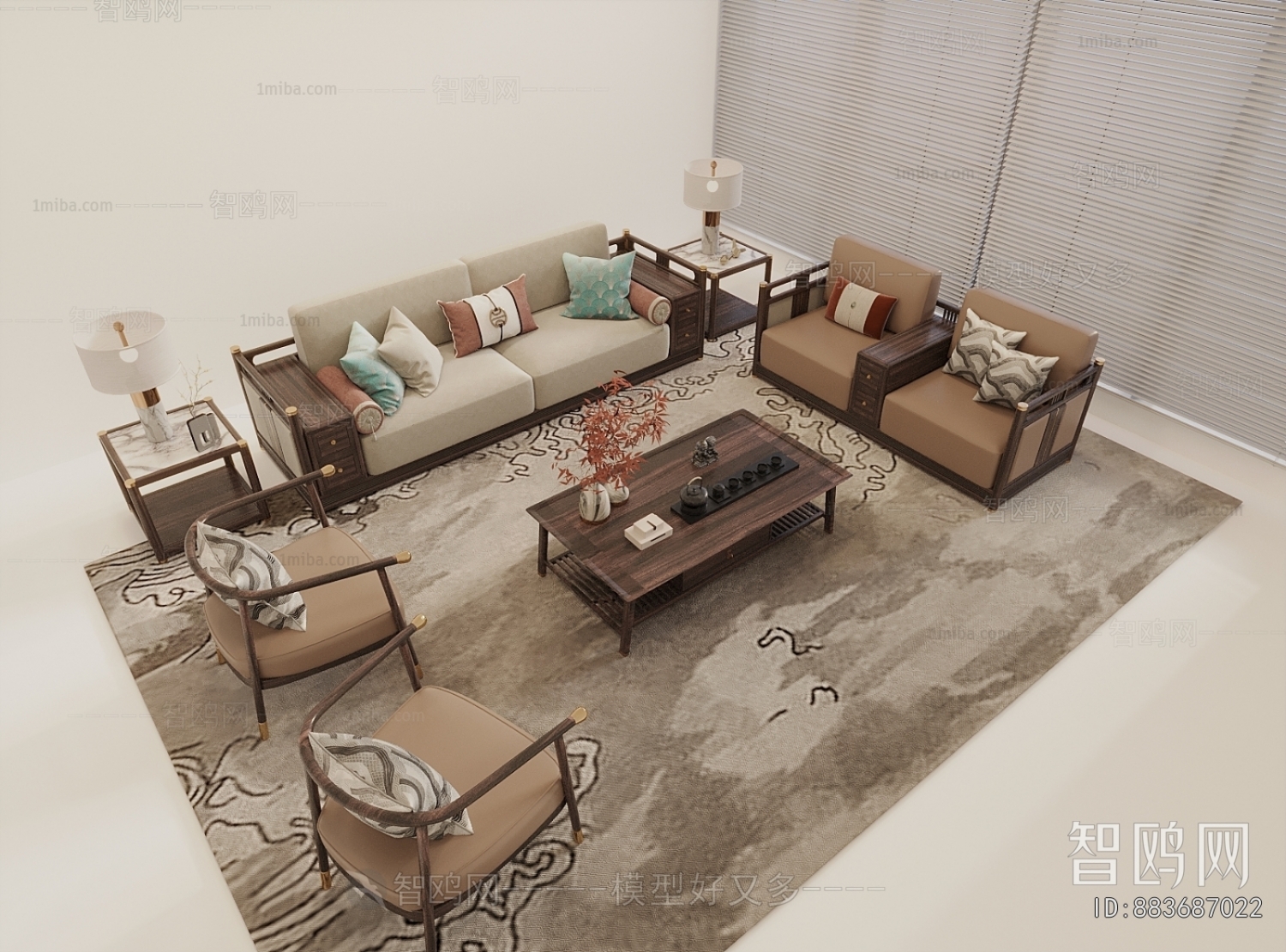 New Chinese Style Sofa Combination