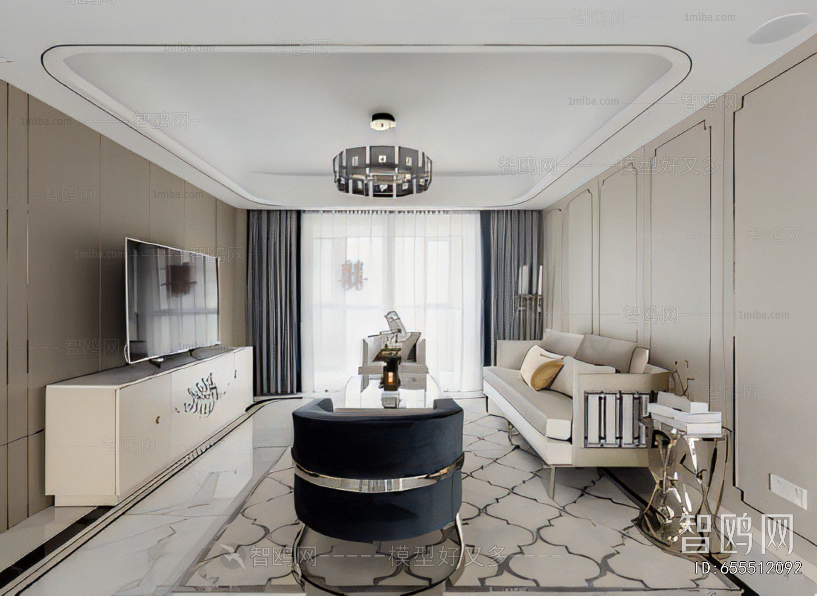 Simple European Style A Living Room