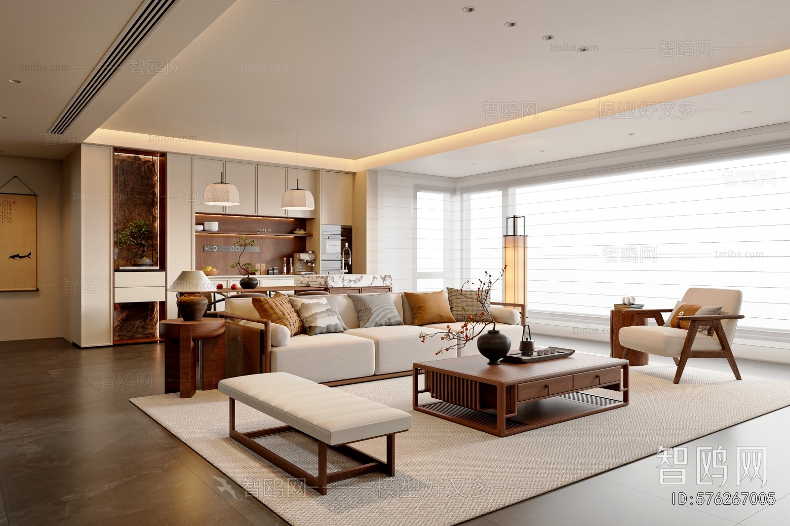 New Chinese Style A Living Room