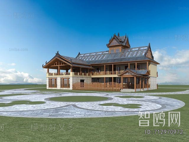 New Chinese Style Appearance Of Commercial Building