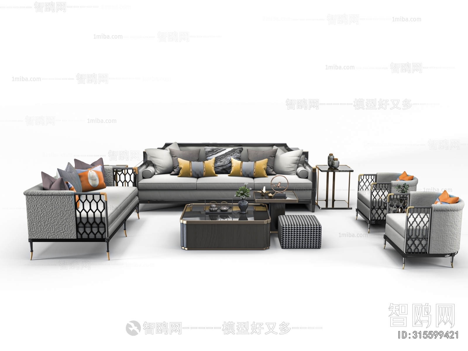 New Chinese Style Sofa Combination