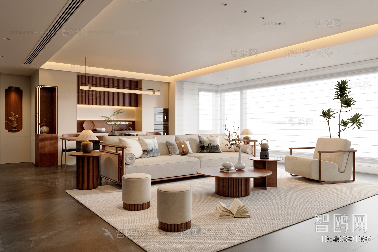 New Chinese Style A Living Room