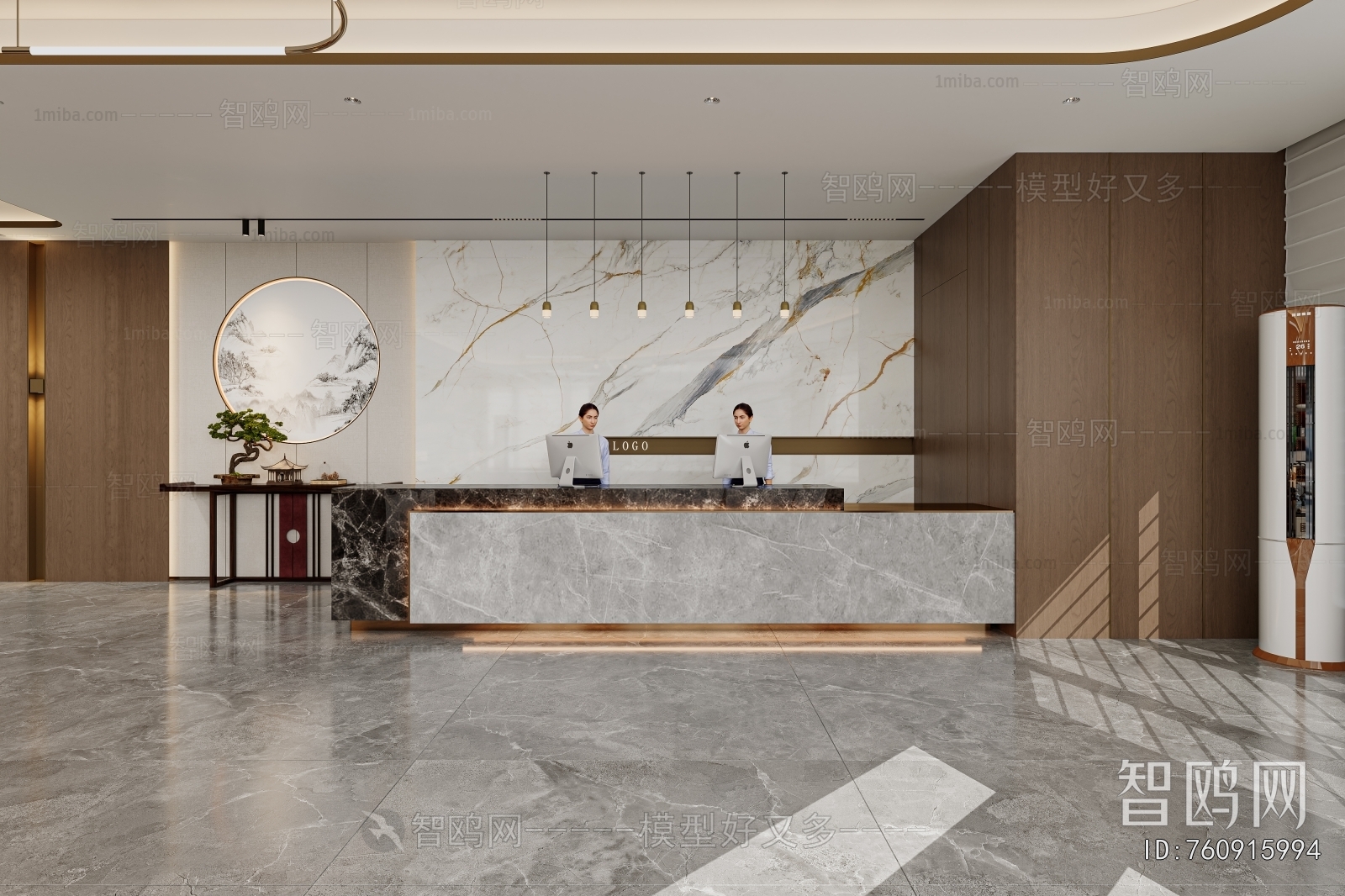 New Chinese Style Office Reception Desk