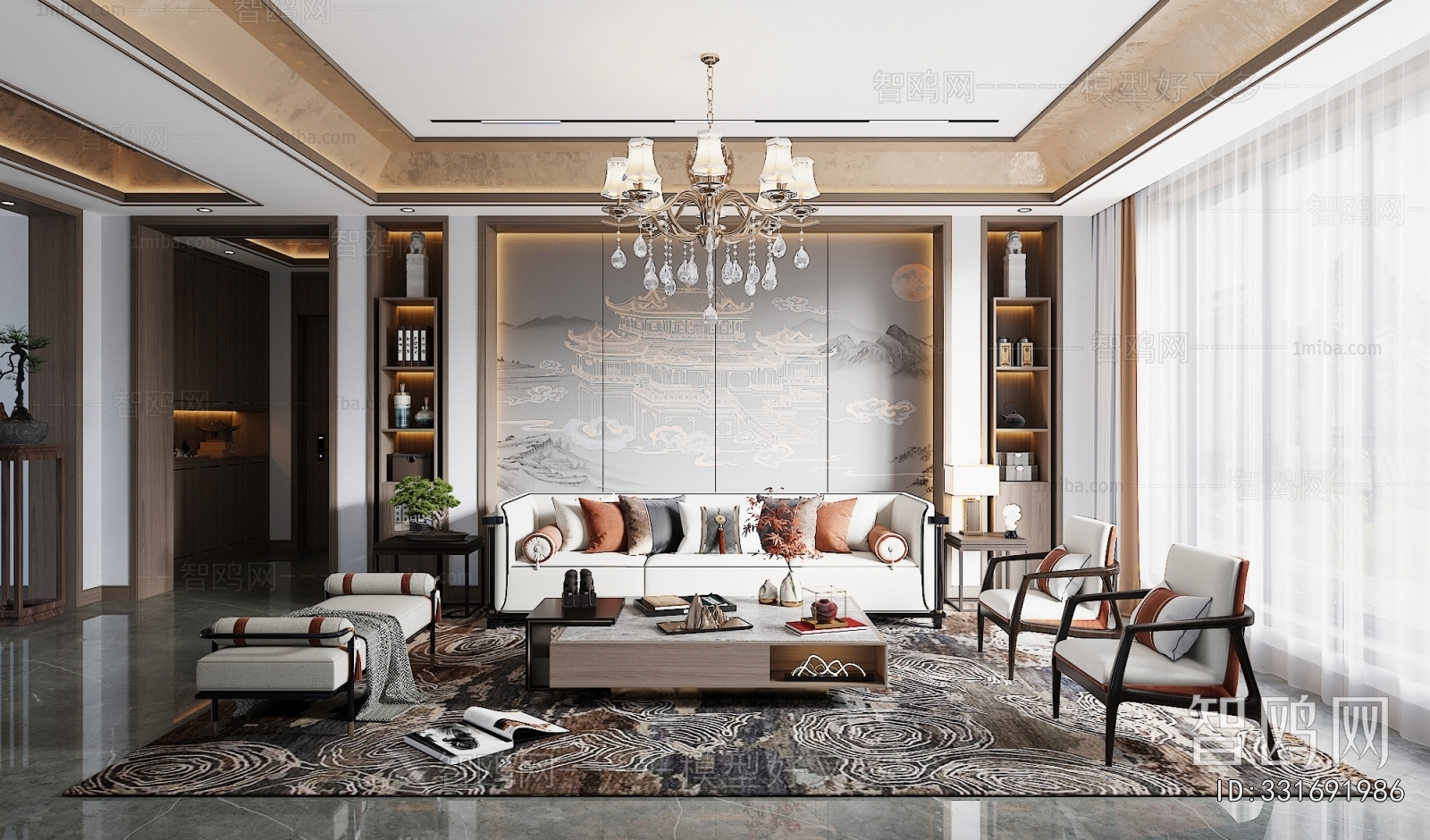 New Chinese Style A Living Room