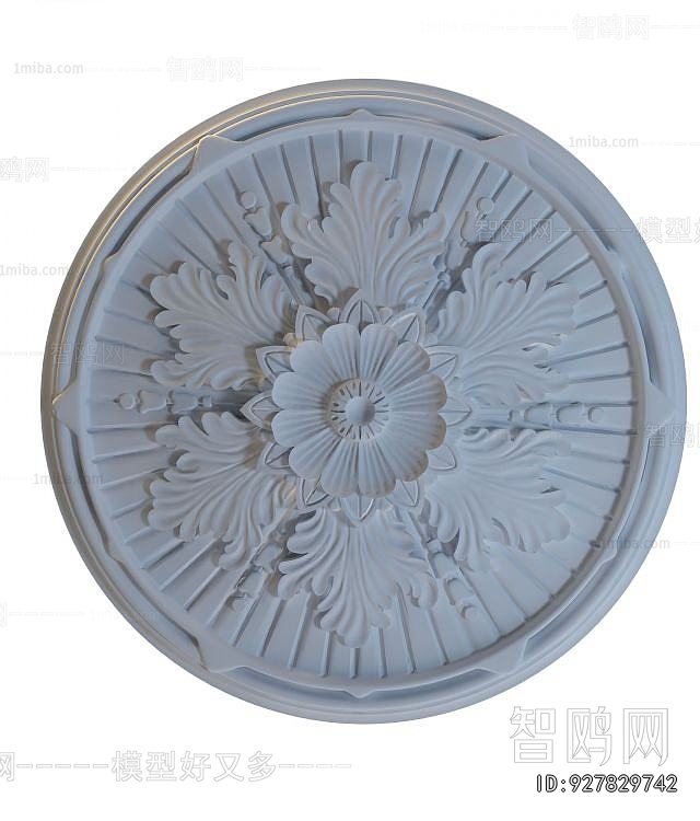 European Style Plaster Carved Top Plate