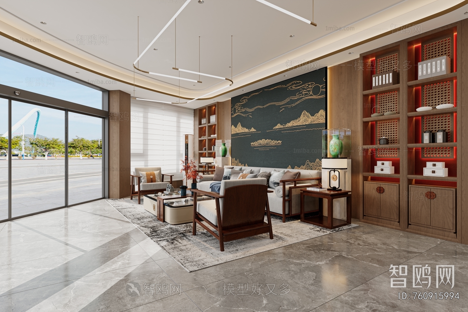 New Chinese Style Office Reception Desk