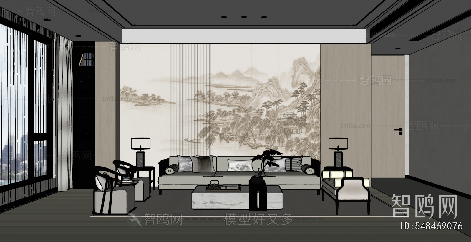New Chinese Style A Living Room