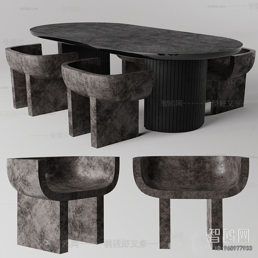 Wabi-sabi Style Dining Table And Chairs