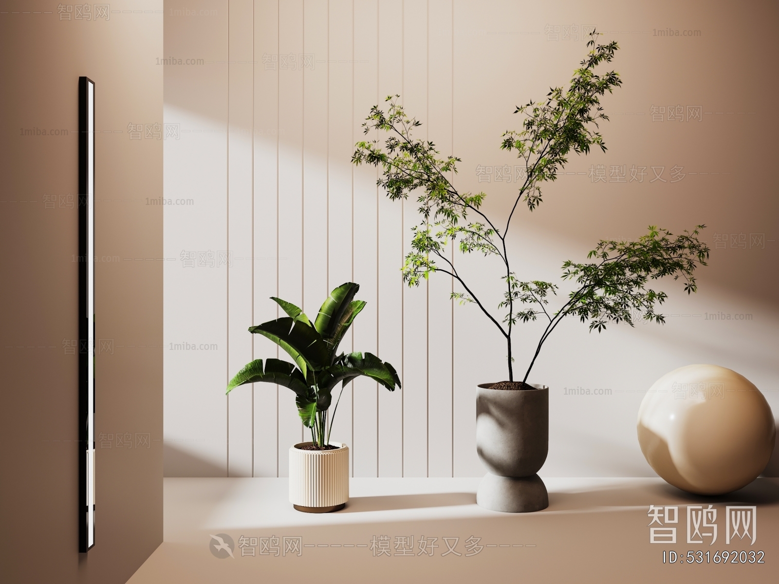 Modern Ground Green Plant Potted Plants
