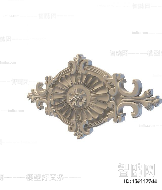 European Style Plaster Carved Top Plate