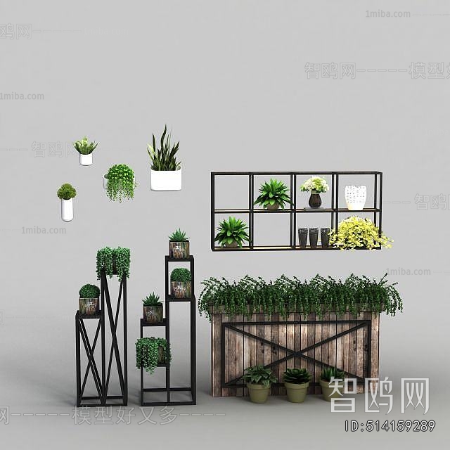 Modern Potted Green Plant