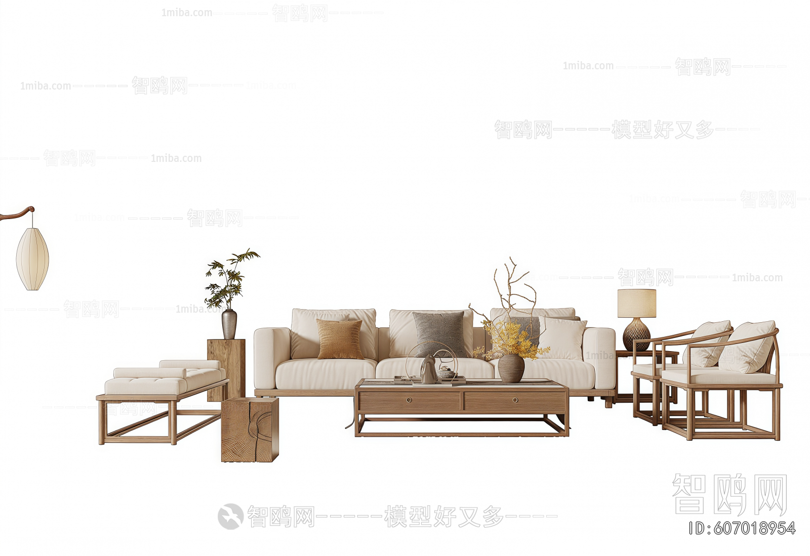 New Chinese Style Sofa Combination