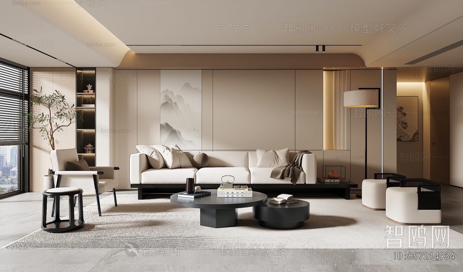 New Chinese Style A Living Room