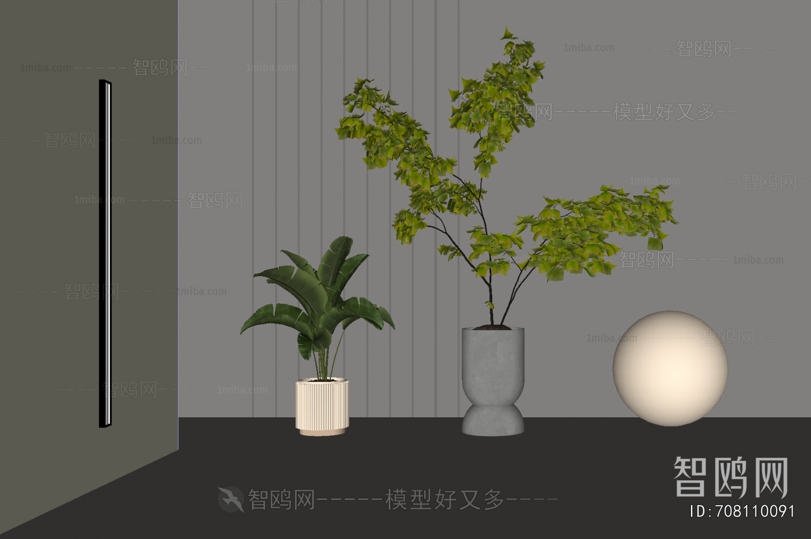Modern Ground Green Plant Potted Plants