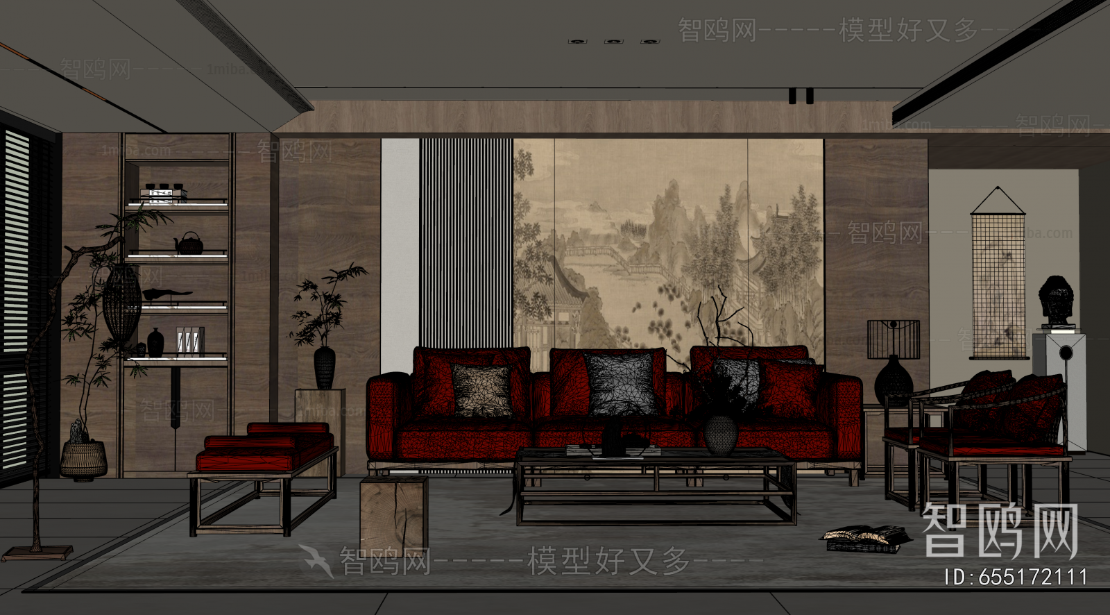 New Chinese Style A Living Room