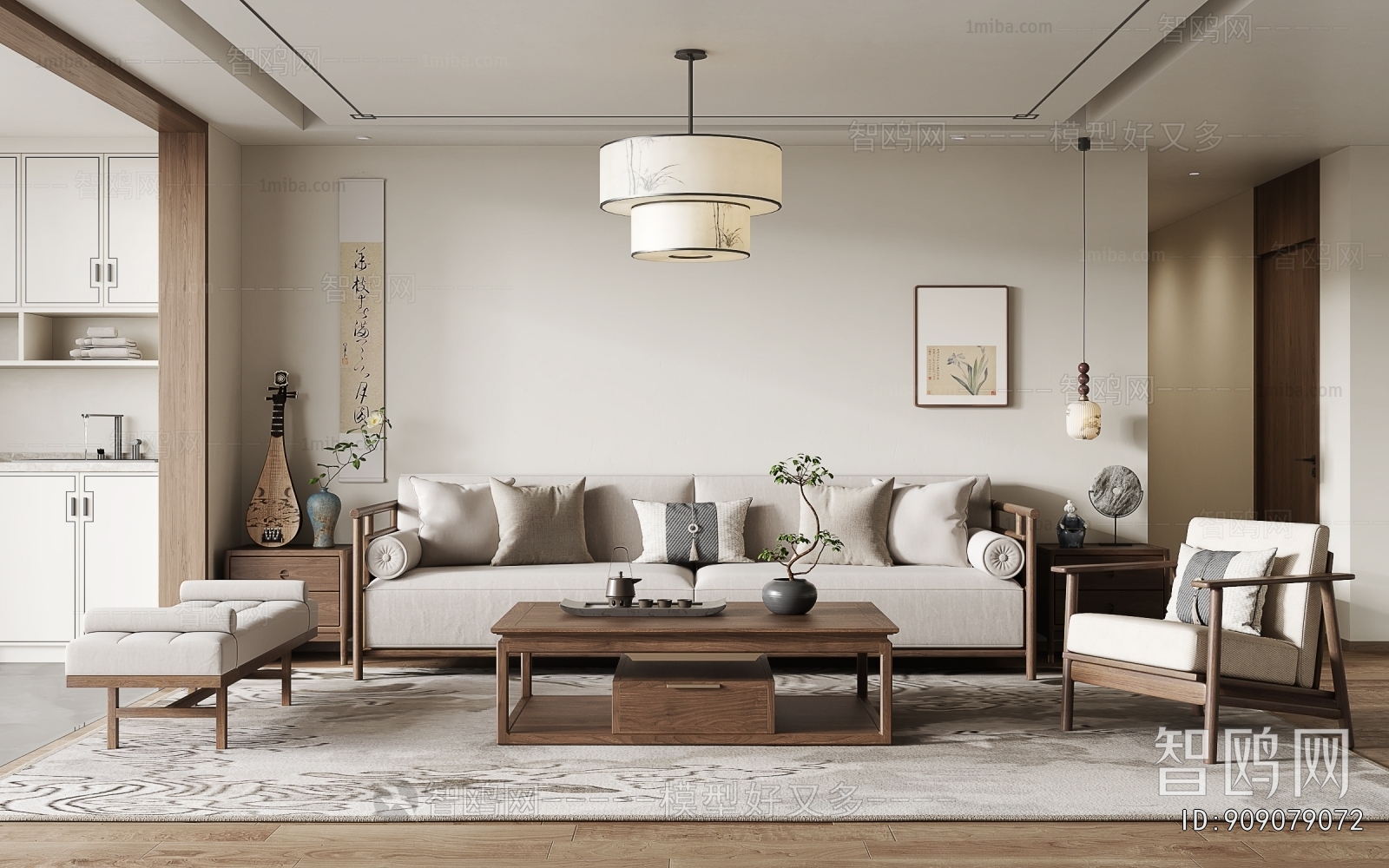 New Chinese Style A Living Room