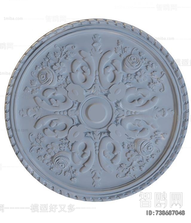 European Style Plaster Carved Top Plate