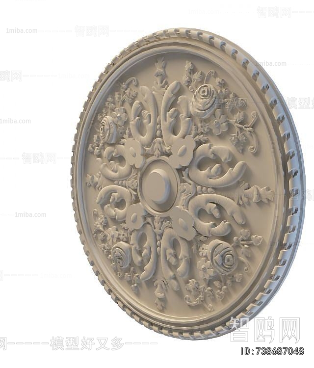 European Style Plaster Carved Top Plate
