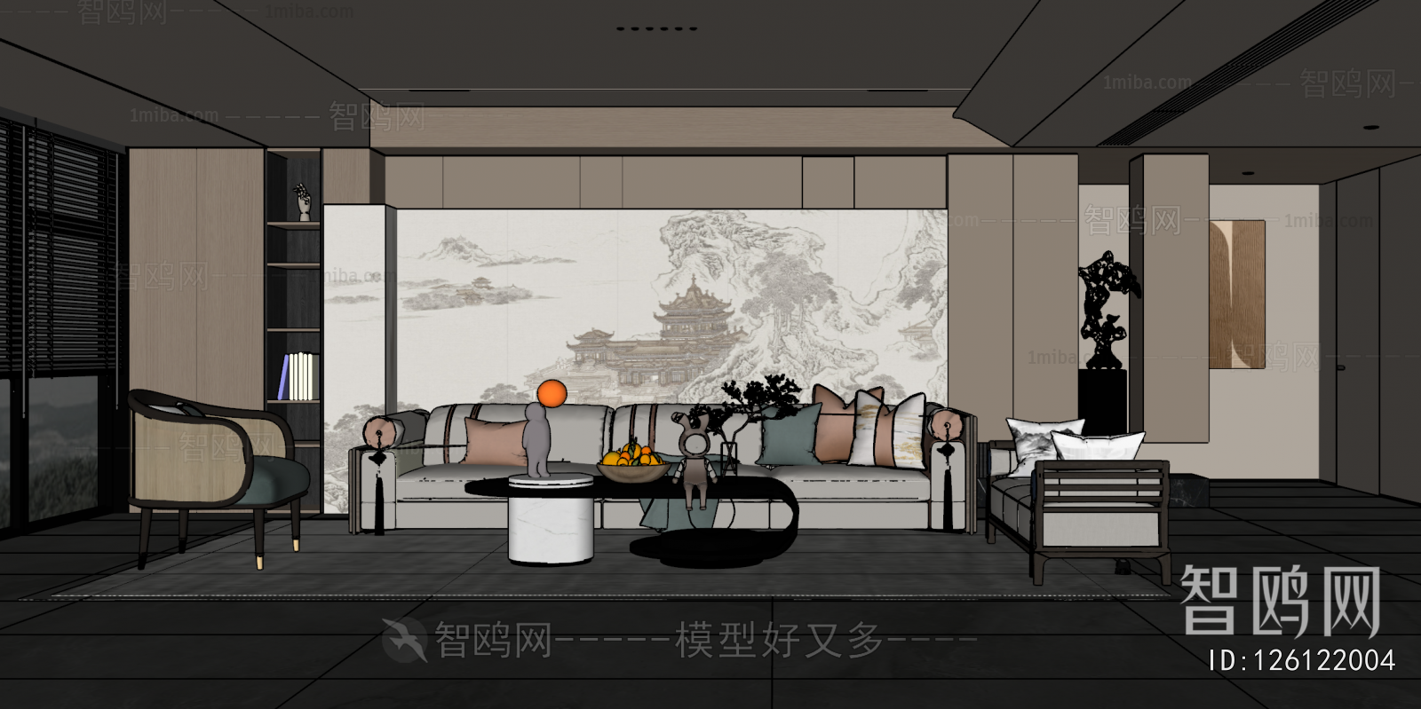 New Chinese Style A Living Room