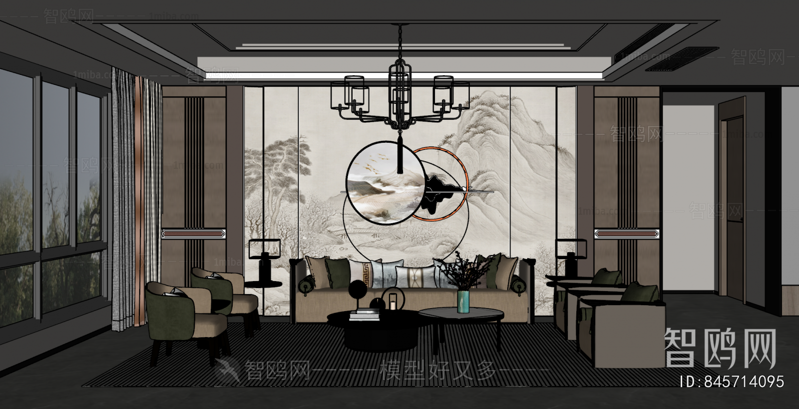 New Chinese Style A Living Room