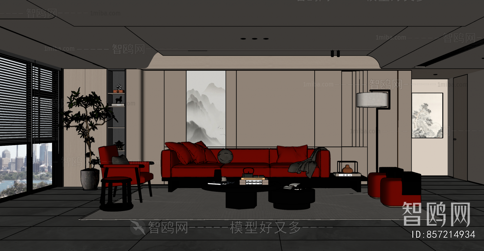 New Chinese Style A Living Room