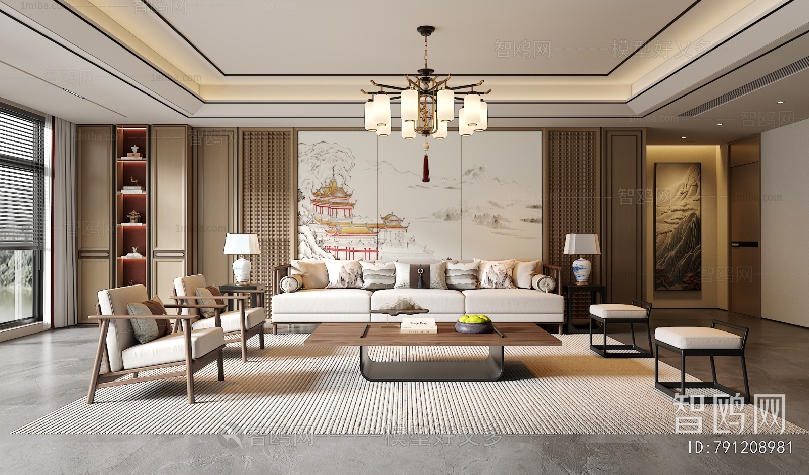 New Chinese Style A Living Room