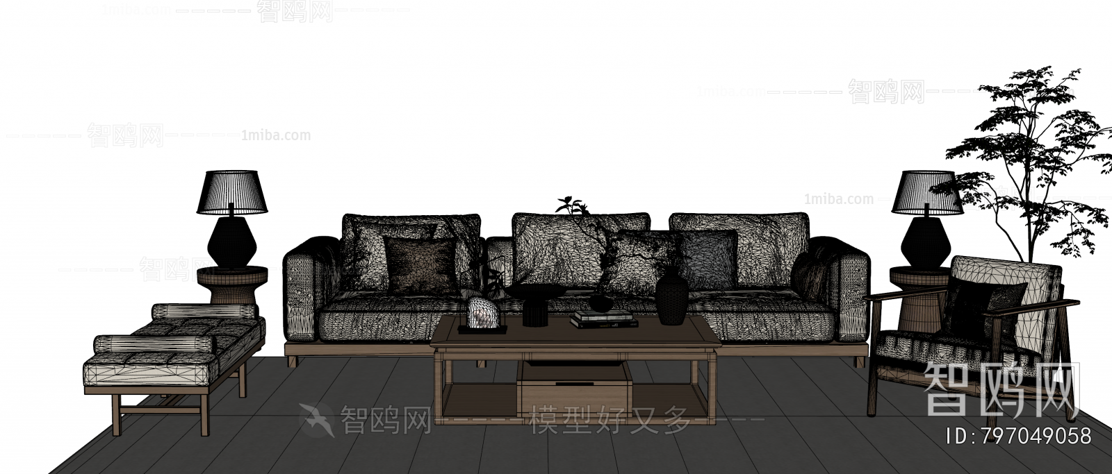 New Chinese Style Sofa Combination