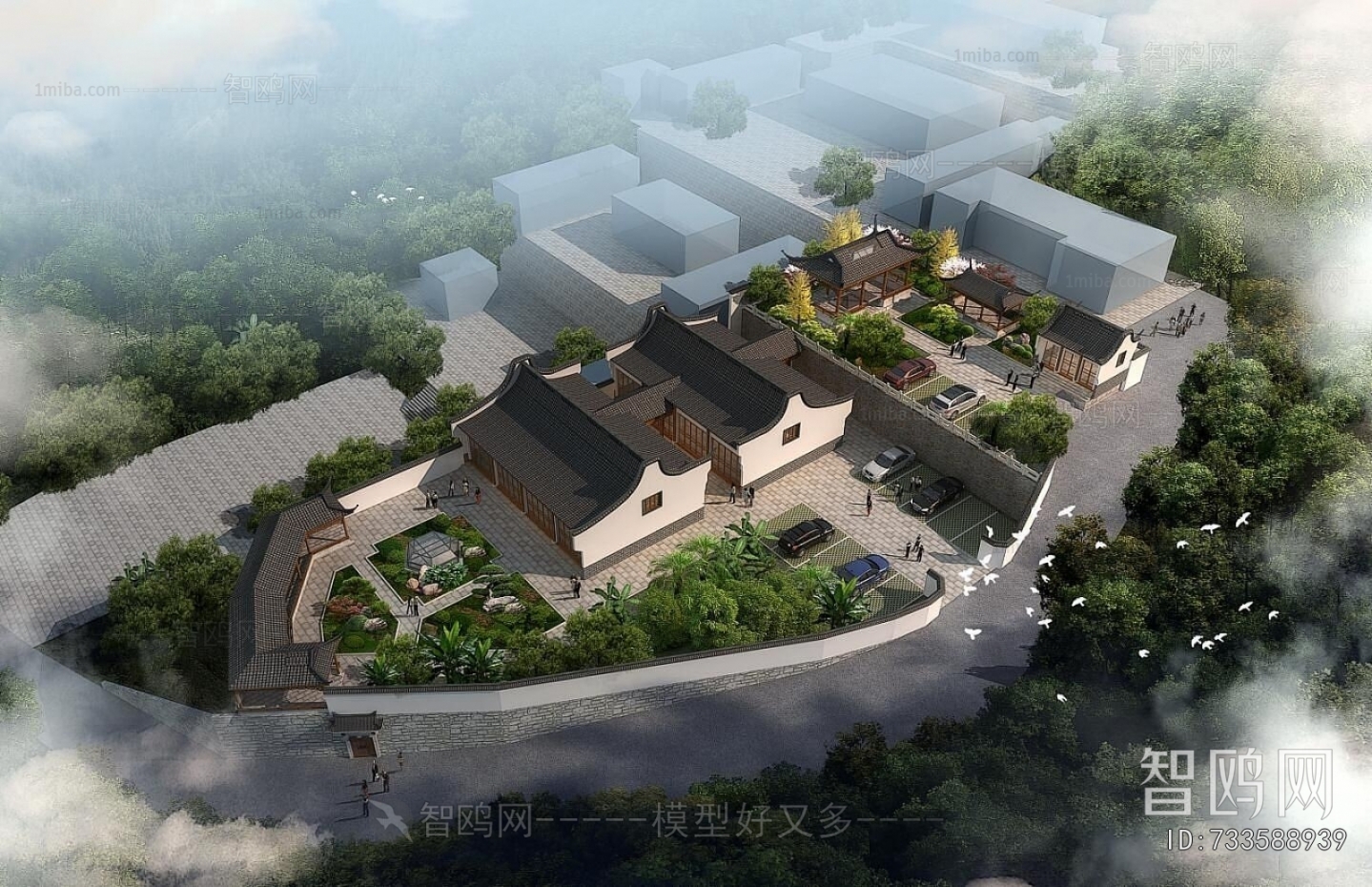 Modern Architectural Bird's-eye View Planning