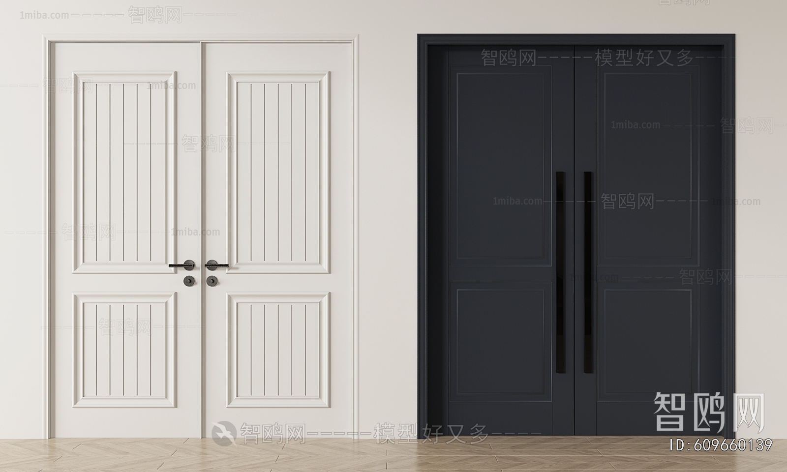 Simple European Style Double Door