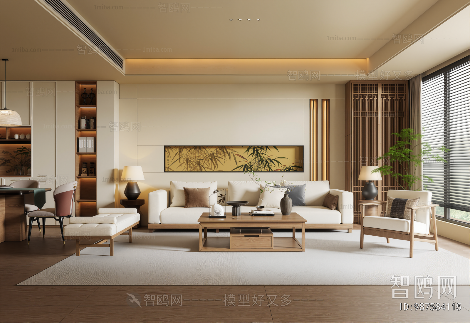 New Chinese Style A Living Room