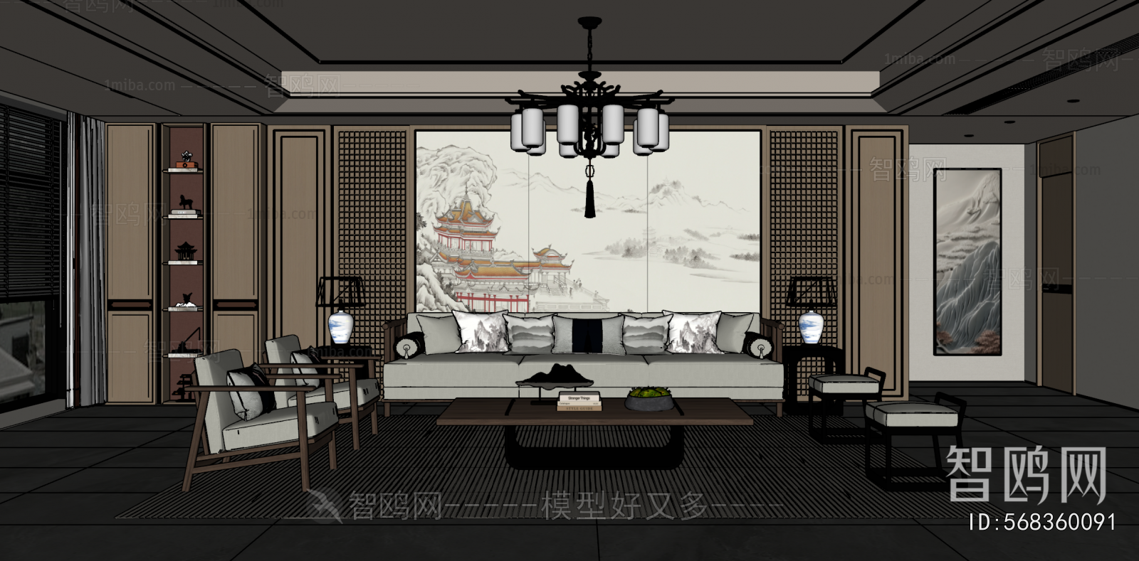 New Chinese Style A Living Room
