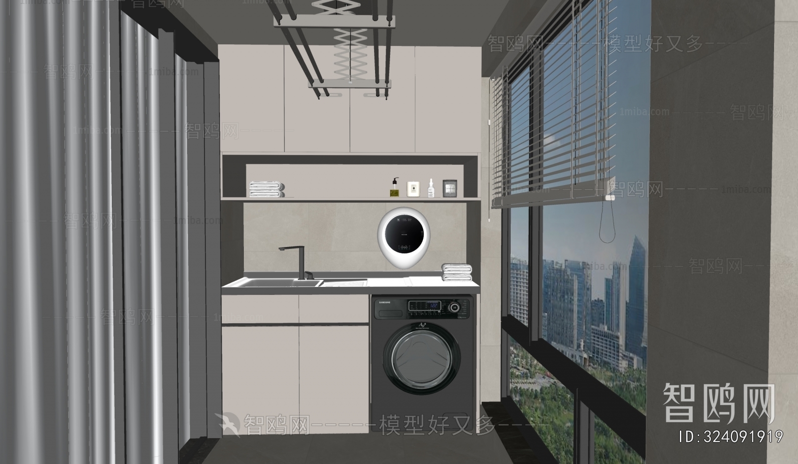 Modern Balcony Laundry Room