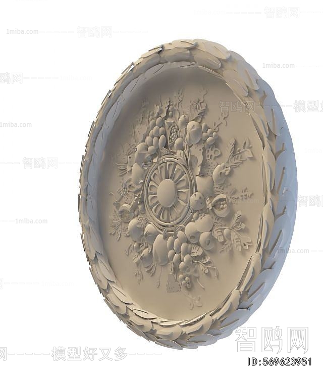 European Style Plaster Carved Top Plate