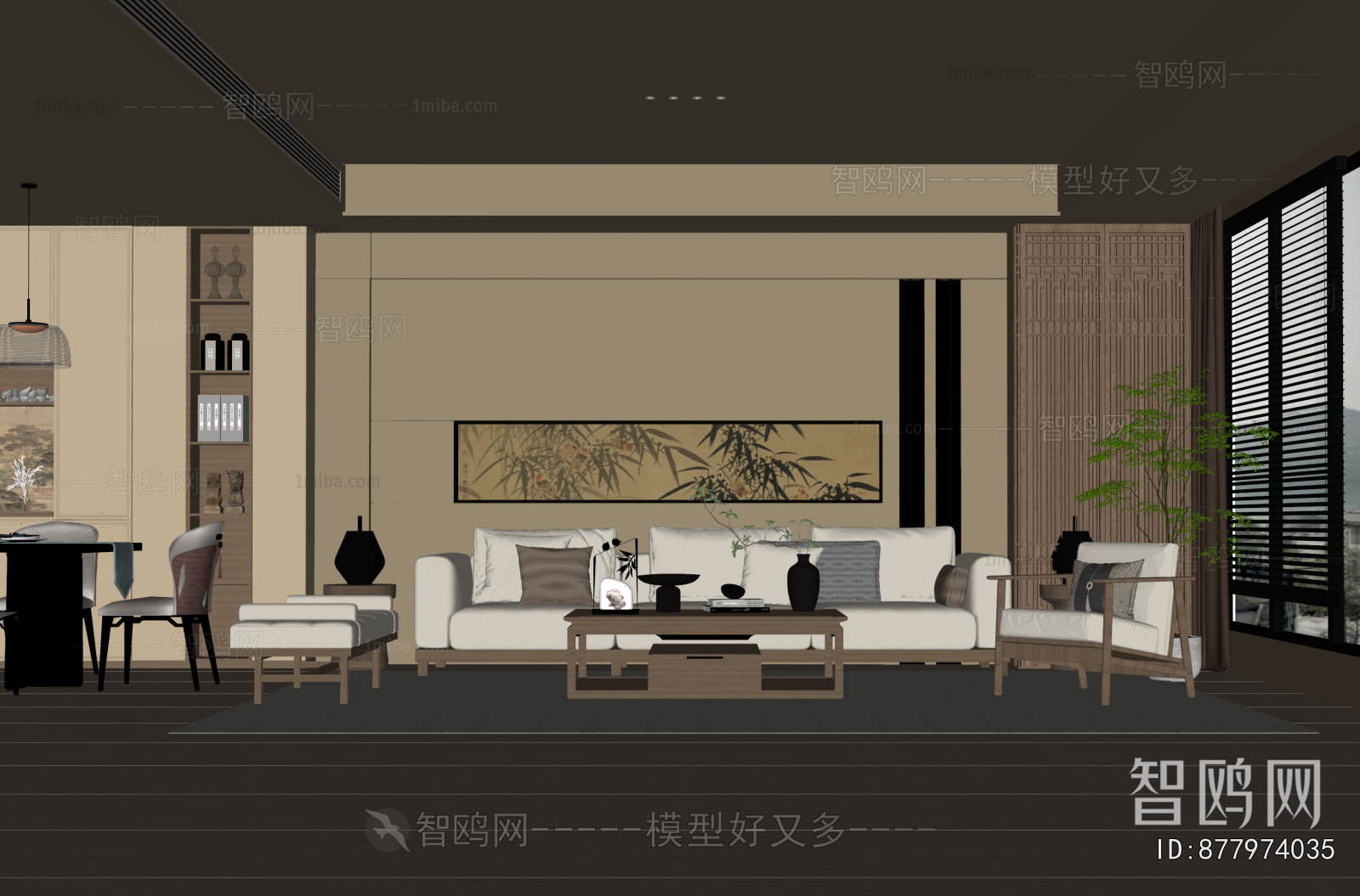 New Chinese Style A Living Room