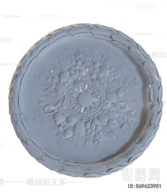 European Style Plaster Carved Top Plate